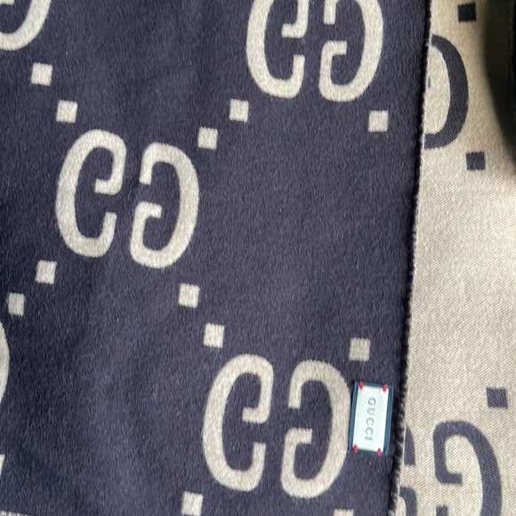 Brown and beige GG jacquard wool silk (unisex) - Picture 3 of 4